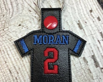 BLANK Jersey  - Snap/Rivet Key Fob - DIGITAL Embroidery Design