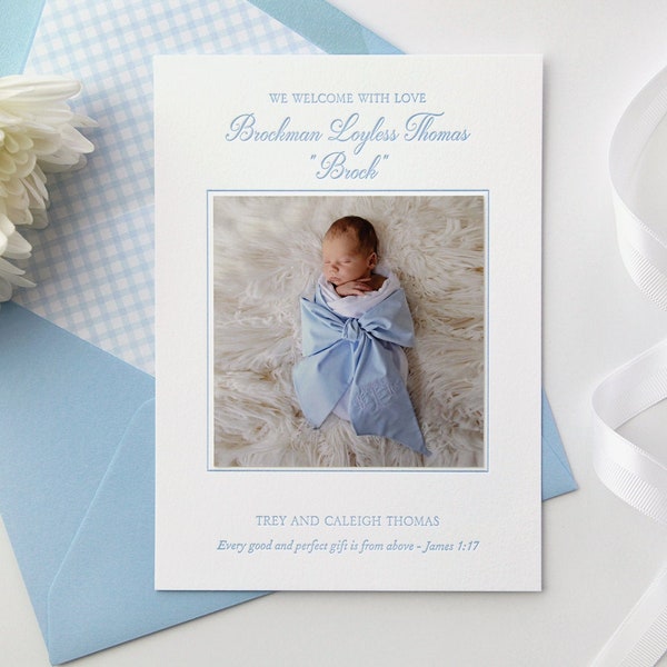 Baby Photo Birth Announcements Letterpress