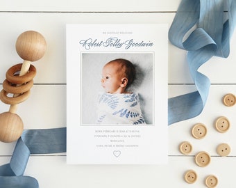 Baby Photo Birth Announcements Letterpress