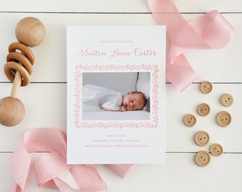 Baby Photo Birth Announcements Letterpress