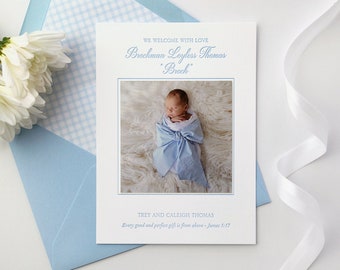 Baby Photo Birth Announcements Letterpress