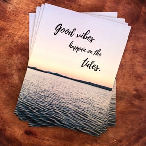 PEI Ocean Postcard, Good Vibes postkaart, zonsondergang scène afbeelding 3