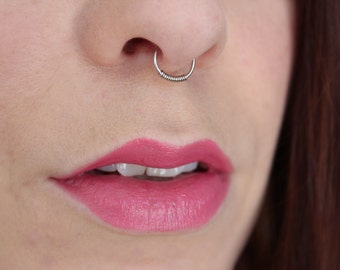 Fake Nose Ring in Silver; Faux Piercing; No Pierce Septum Cuff; Septum Hanger; Silver Nose Ring; No Pain; Set; Pair; Golden; Boho; Rocker