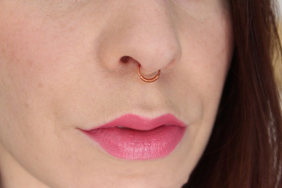 Fake Nose Ring in Rose Gold; Faux Piercing; No Pierce Septum Cuff