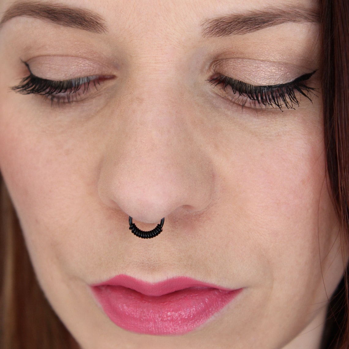 Fake Nose Ring Set of Two Faux Piercing No Pierce Septum Etsy