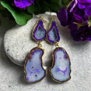 Rohnana - Lila Geode Ohrringe