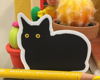 Loaf of Black Cat Sticker - Bigger Chonk 2.5"