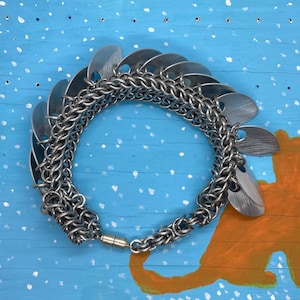 Silver Chainmaille Dragon with Scales