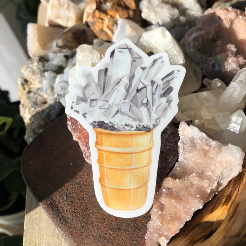 Crystal Cone Delight 1 Rock Licker Sticker whimsical and Unique Vinyl