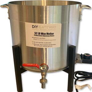 52 LB or 67 Super Large Wax Melter for Candle Making: Electric Aluminum Wax Melting Pot Machine + Regular Size Quick-Pour Spout & Free Ebook