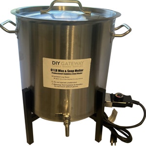 61 LB Super Large Soap Melter for Soap or Candle Making:  Stainless Steel Electric Melting Pot Machine + Quick-Pour Spout & Free Ebook