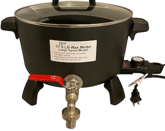 17 LB+ Wax Melter for Candle Making: (Extra Large Spout Model= Less Clogging) Electric Wax Melting Pot Machine & Free Ebook