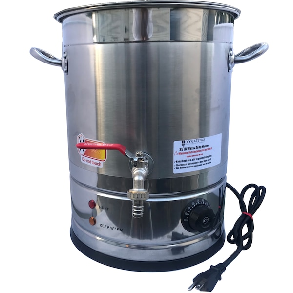 Extra Large Wax Melter for Candle Making: 35 LB+ Wax/ Soap Capacity Electric Melting Pot