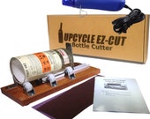 Glass Bottle Cutter (Deluxe) Kit, Upcycle EZ-Cut Beer Wine Bottle Cutting Edge Sanding Paper and Heat Tool