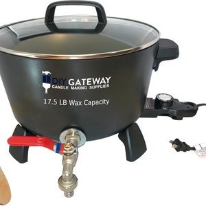 Large Candle Wax Melter with Stainless Steel Spigot and Temperature Control