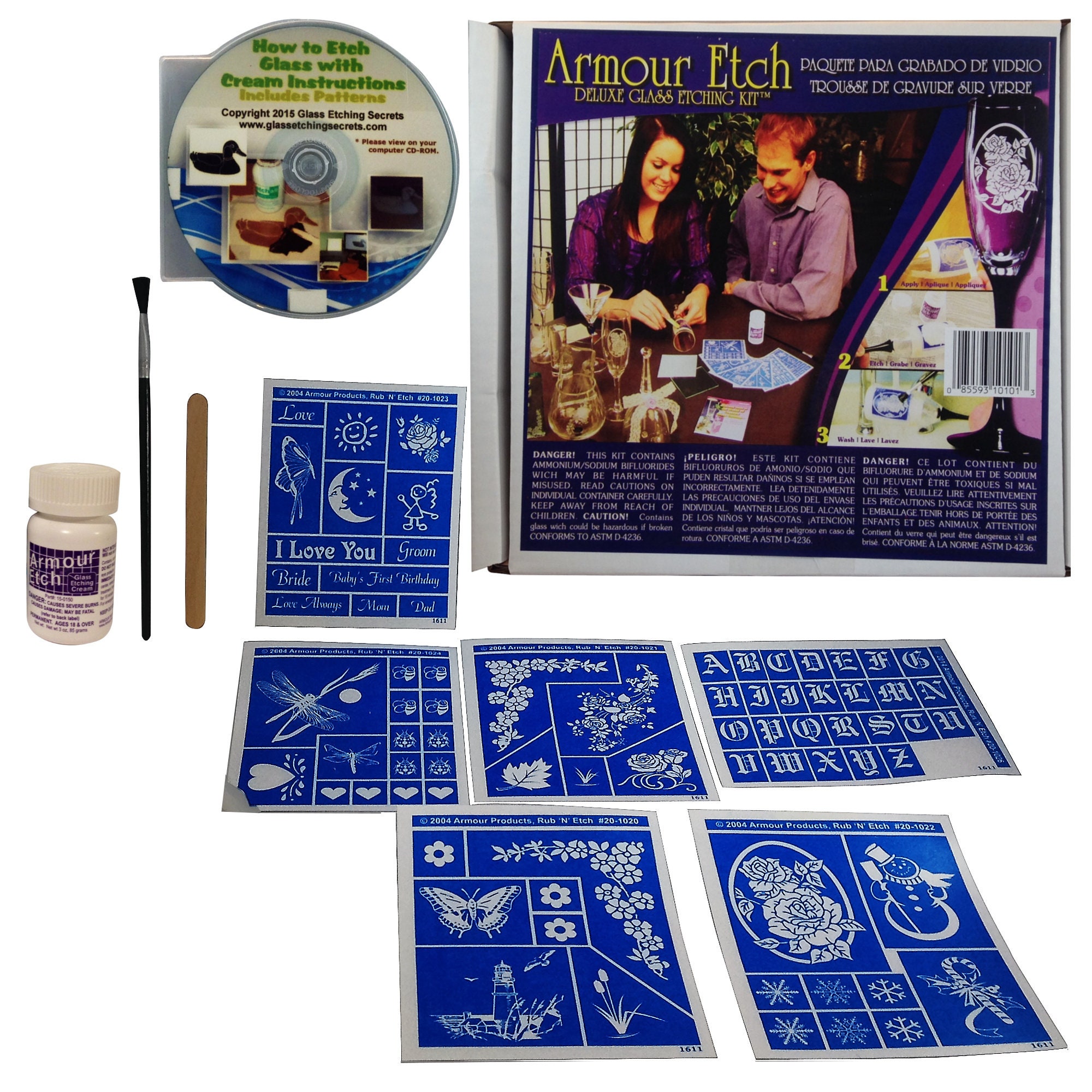 His and Hers DIY Glass Etching Kit: 2.8 Oz Etching Cream, Stencils, Brush &  CD Custom Etch Wedding Gifts for Mugs, Wine Glasses or Cups -  Israel