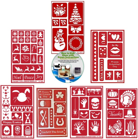 Santa /& Christmas Holiday Reusable Stencils Adhesive Stencils with Reindeer