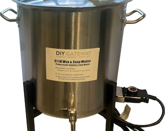 39 or 61 LB Super Large Soap Melter for Soap or Candle Making:  Stainless Steel Electric Melting Pot Machine + Quick-Pour Spout & Free Ebook