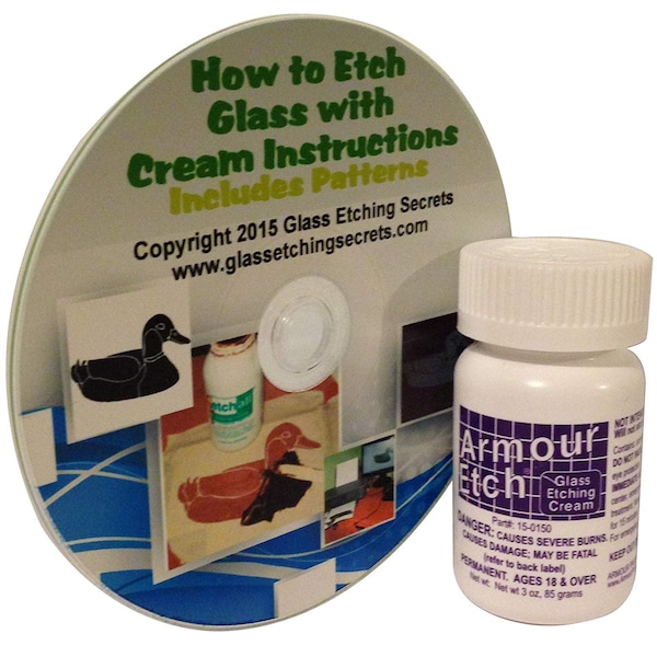 Glass Etching Cream by Armour Etch with Free How to Ebook & Patterns