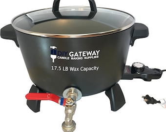 Wax Melter for Candle Making: Extra Large 17 LB+ Wax Capacity Electric Wax Melting Pot Machine with Quick-Pour Spout & Free Ebook