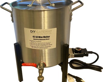 42 LB Super Large Wax Melter for Candle Making:  Electric Aluminum Wax Melting Pot Machine + Regular Size Quick-Pour Spout