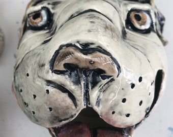 Decoración de la pared del perro del toro de cerámica