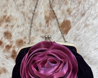 Vintage Velvet Rose Purse