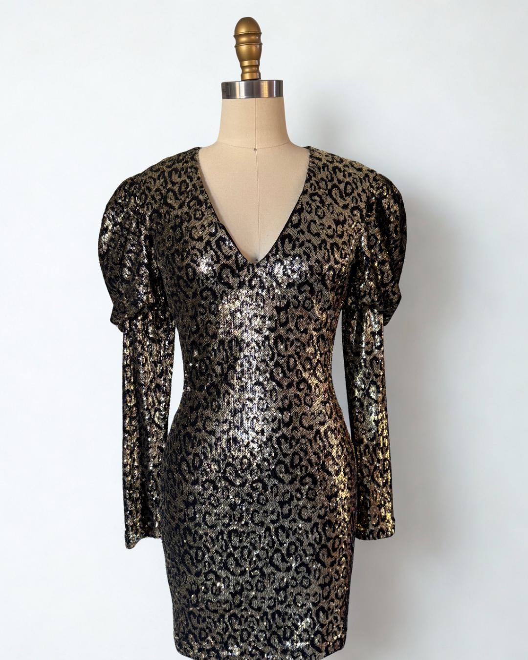 Long Sleeve Gold Sequin Dress - Etsy