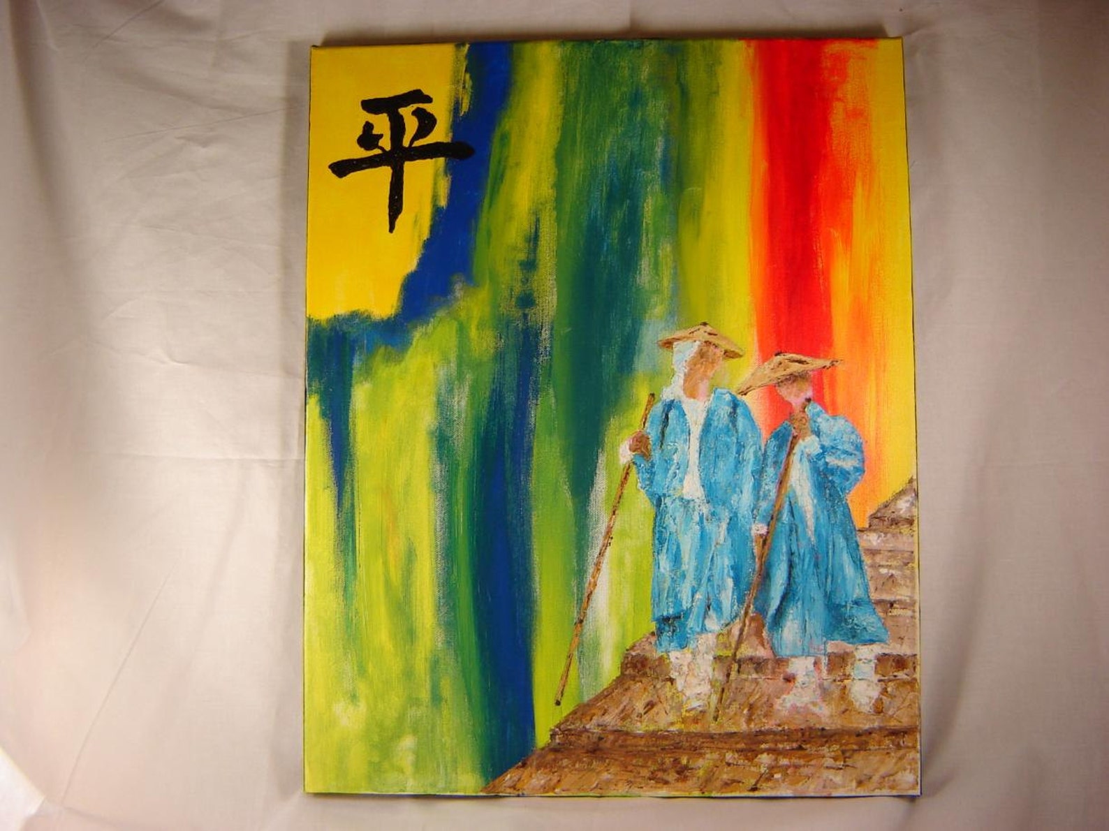 Original Zen Oil Painting Abstract Style Landscape Palette Etsy