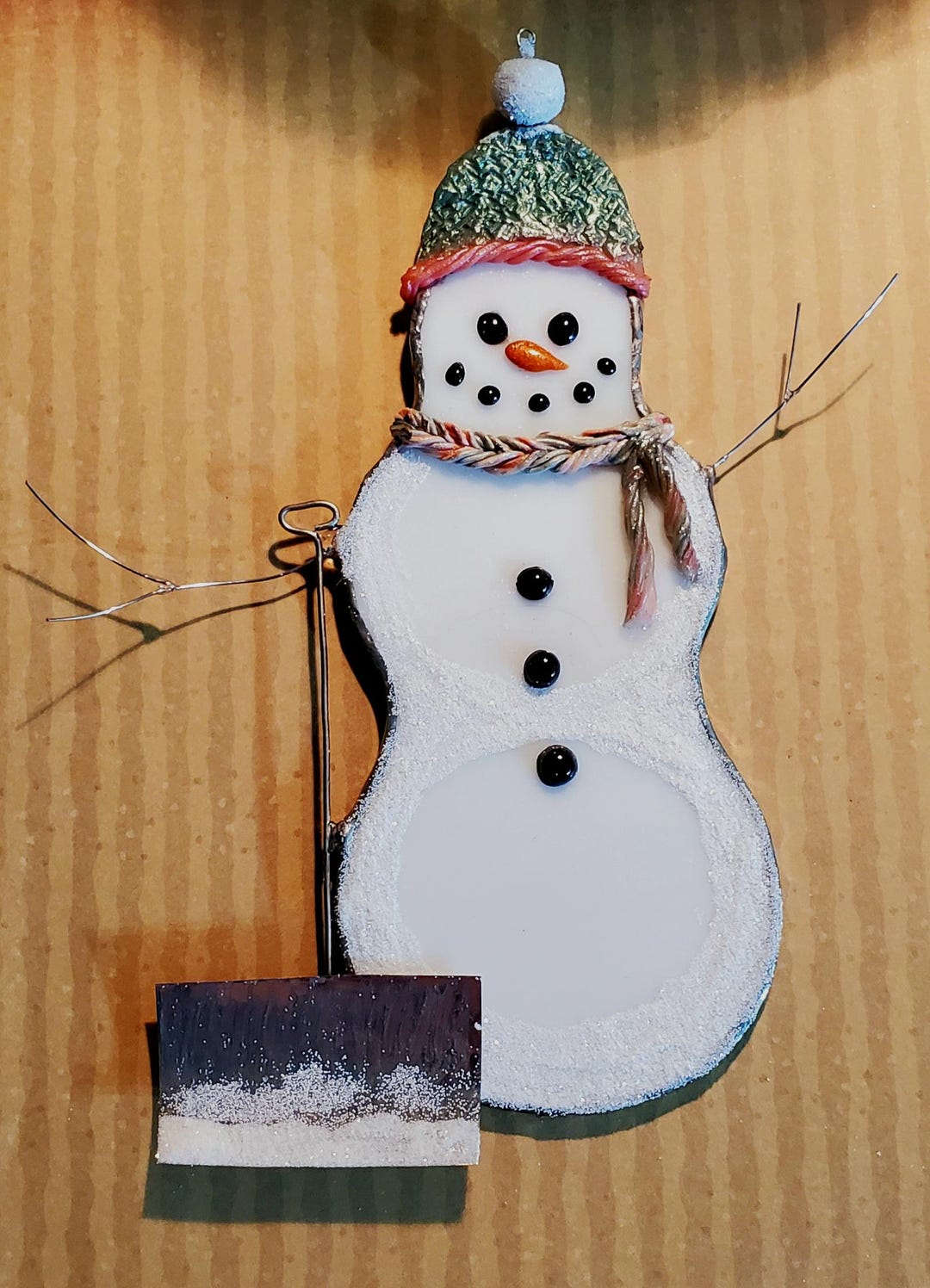 Stained Glass Snowman Ornament - Etsy