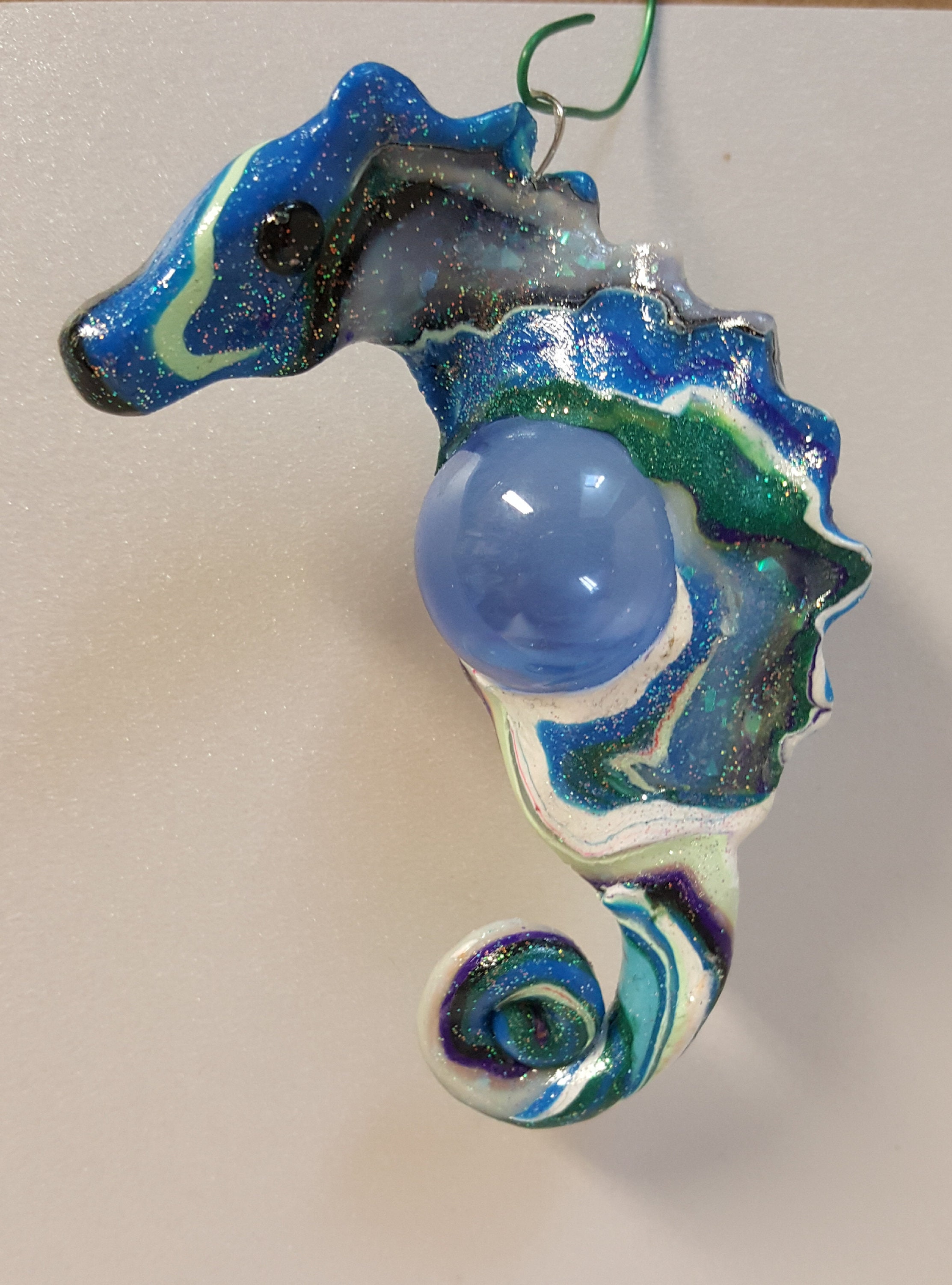 Clay and Glass Seahorse Sculpture Etsy