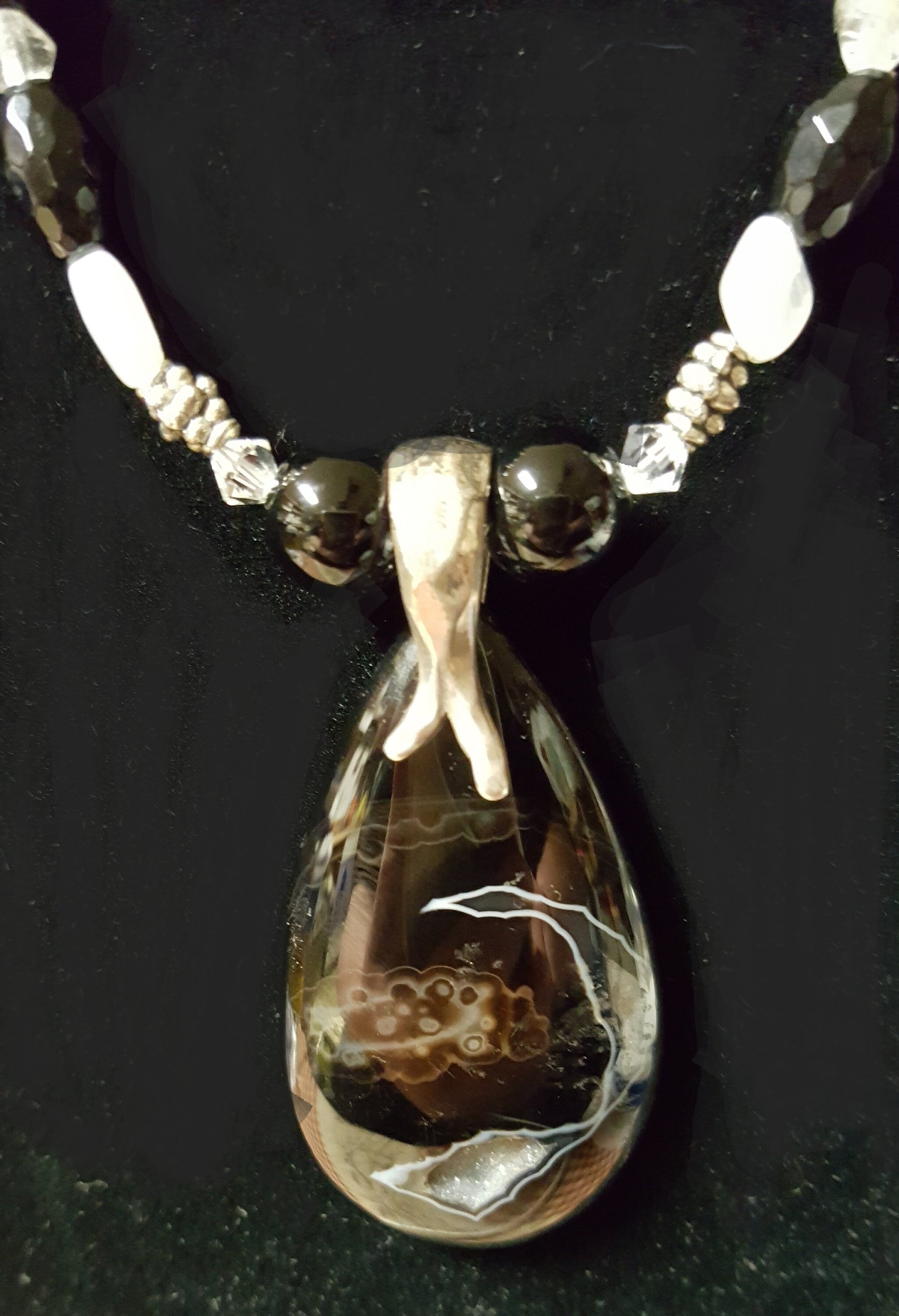 RC1003G White Resin Copper Bracelet and Necklace Druzy Bracelet and Necklace Charms 34x23.4x8.5mm Big Moon Shaped Pendant