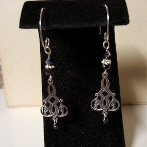 Victorian Gothic Silver Earring