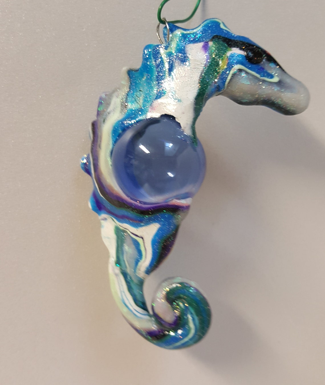 Clay and Glass Seahorse Sculpture Etsy