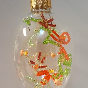 Ornement en oeuf Pâques/printemps perles verre