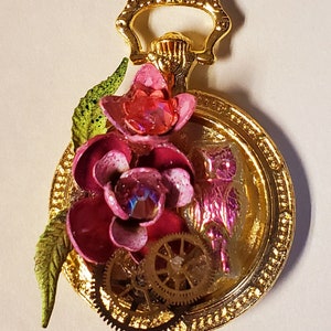 Steampunk Owl Pocket Watch Pin