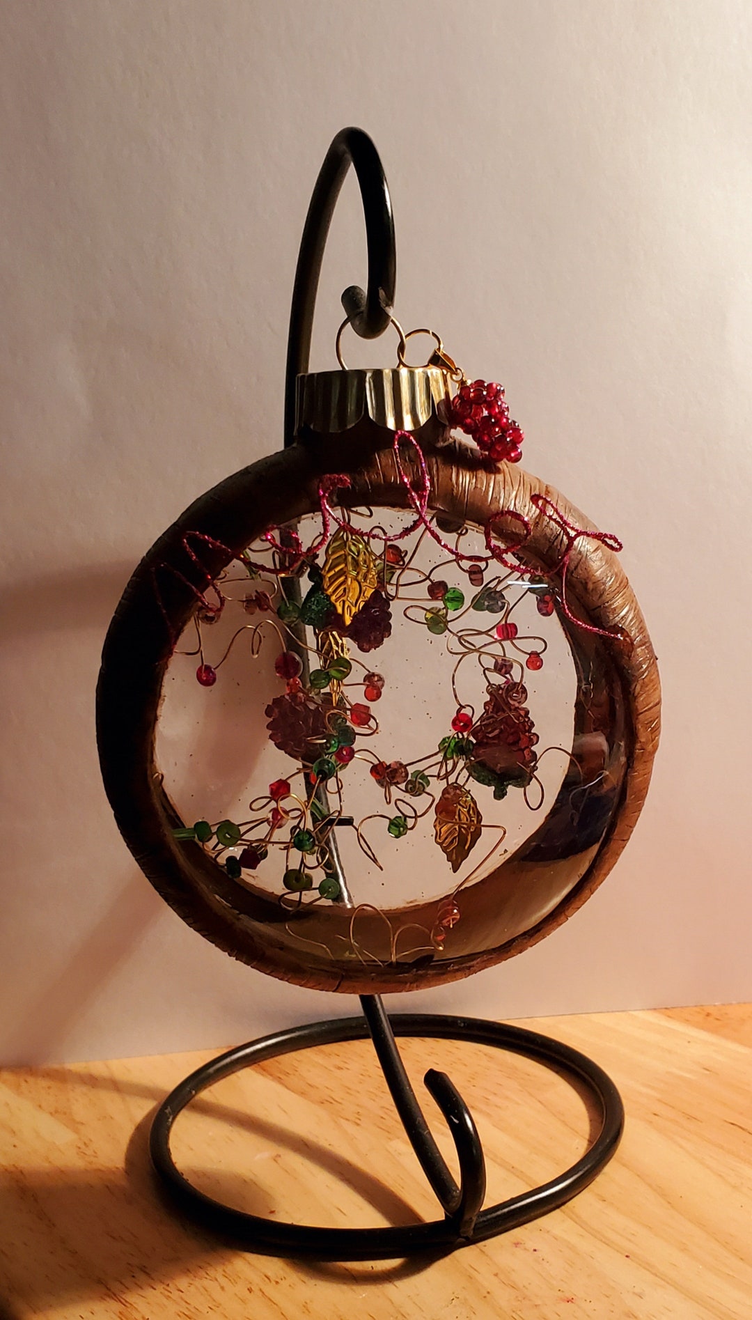 Merlot Grapes Wine Barrel Ornament Etsy
