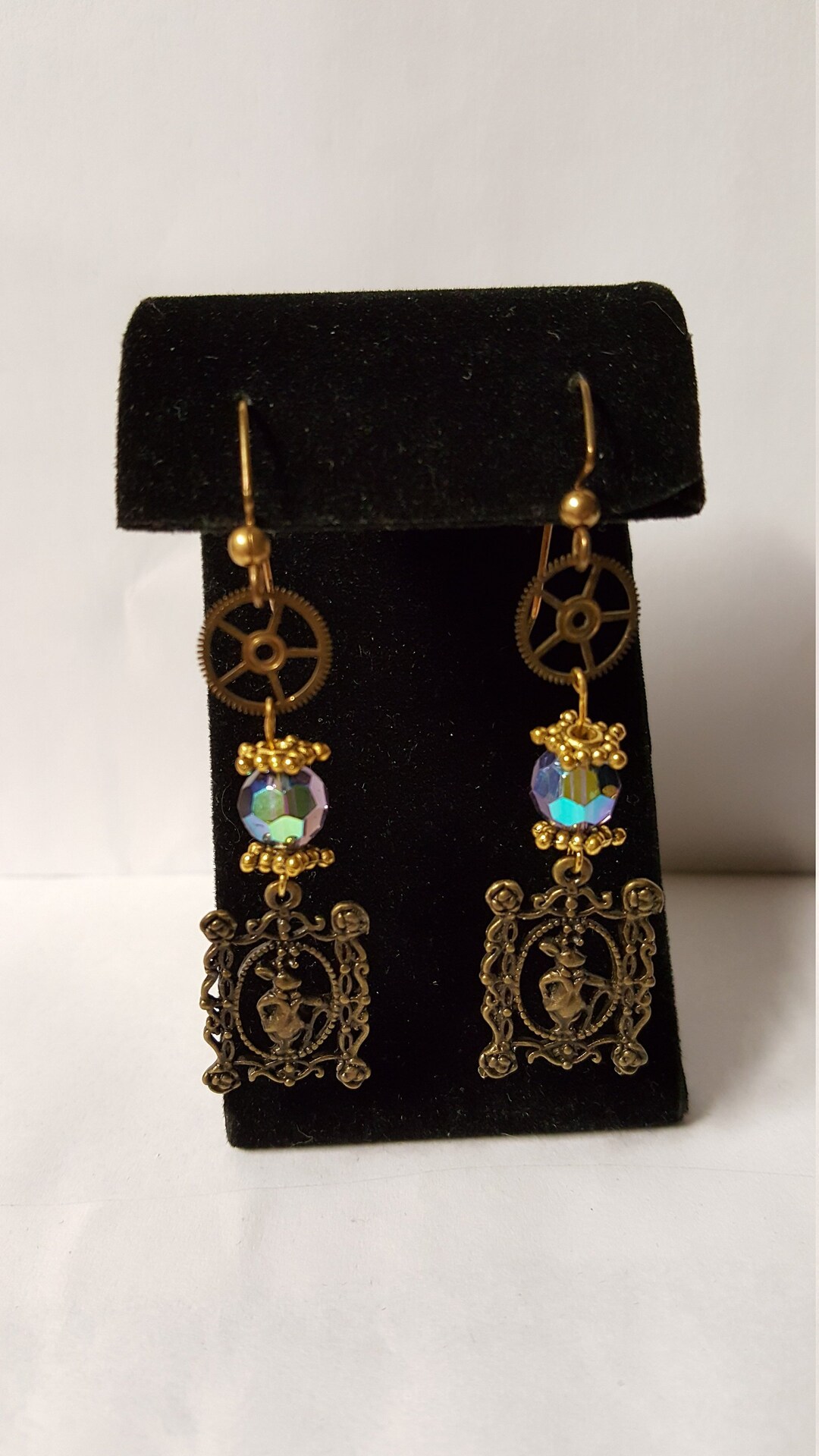 Details Watch Decorated Hat Steampunk Gear Brown Ear Bunny Chain Pocket Lolita main image 0