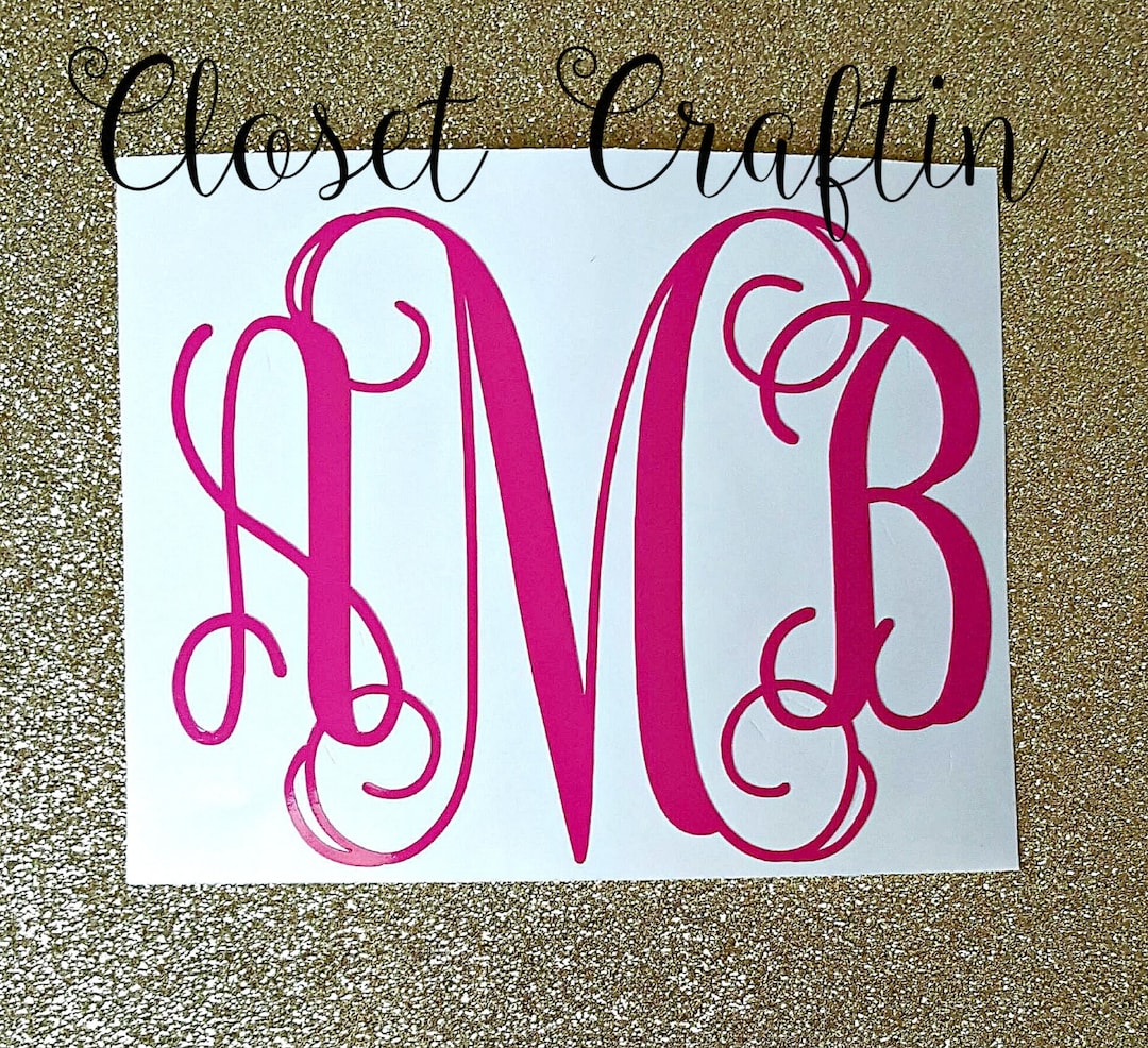 Monogram Decal, Initial Decal, Car Decal, Cup Decal, Monogram Sticker ...