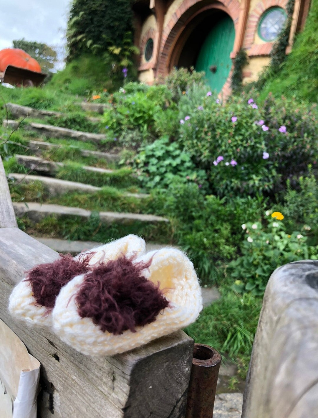 Hobbit Feet Baby Booties, Hand Knit, Customizable Halloween Costume