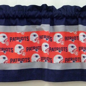 Footballs and Helmets on blue Background Custom Valance Curtain 52 /& 80 W x 13 L Choose Lined or UnLined 40