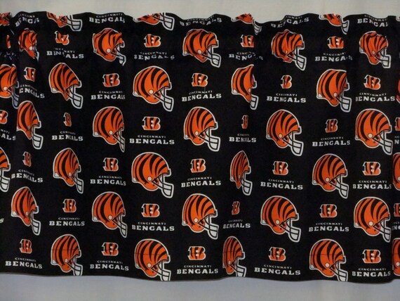 Cincinnati Bengals Nfl Football Valance Curtain Choose Lined Etsy
