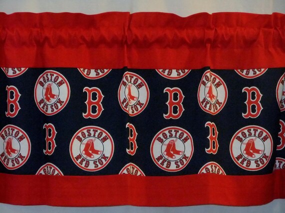 Boston Red Sox Mlb Baseball Red Custom Valance Choose Lined Etsy