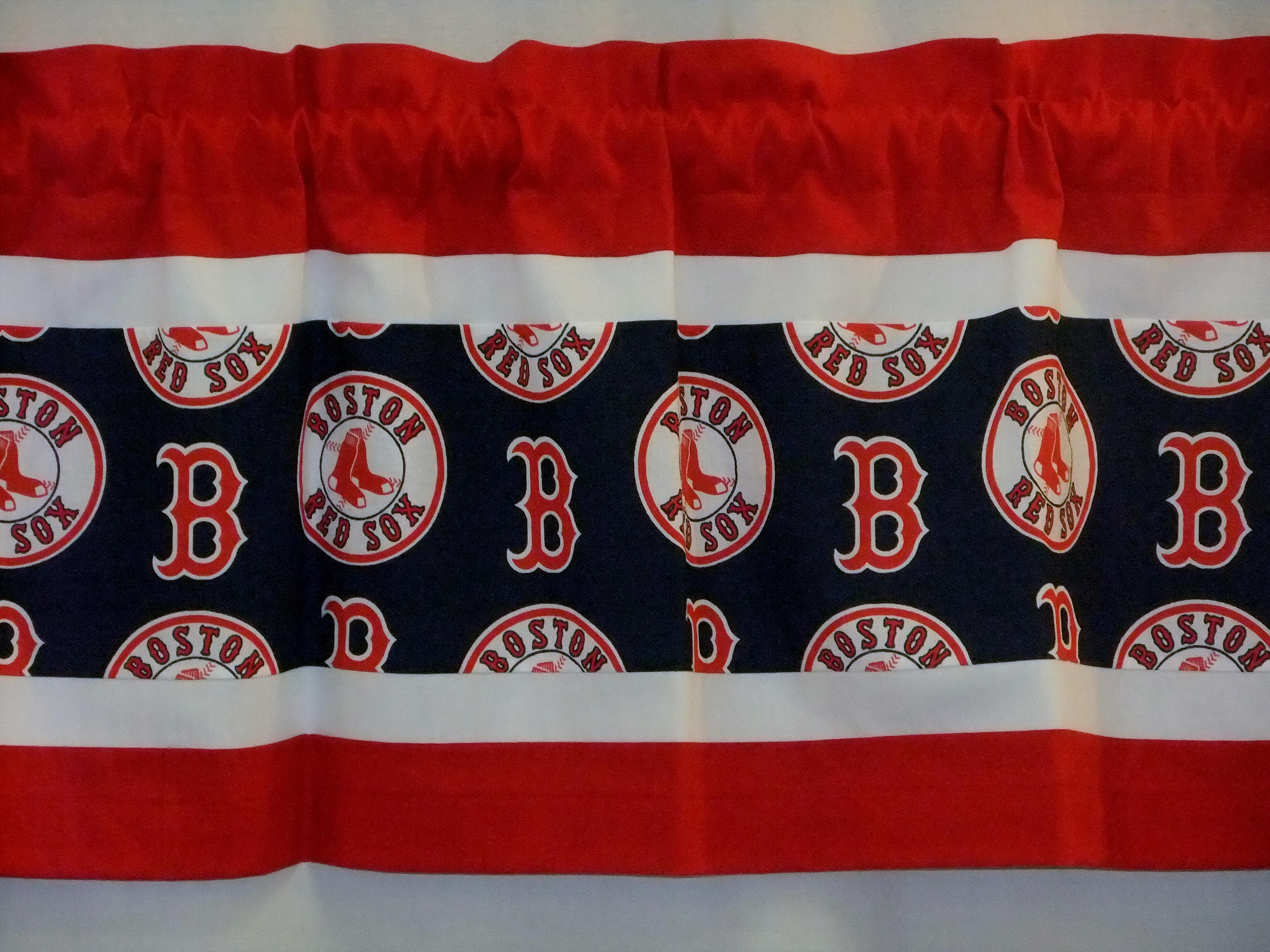 Valance Curtain Boston Red Sox MLB Baseball white/red Custom Etsy