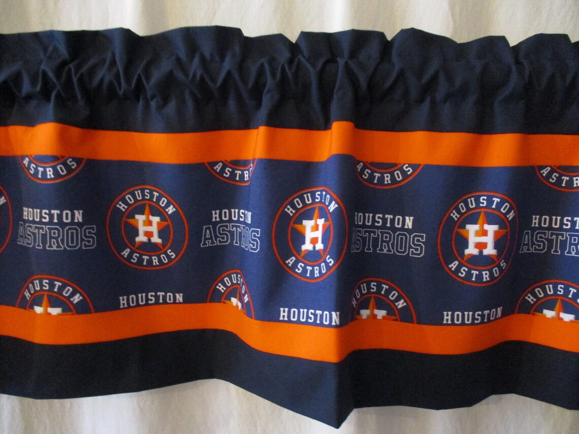 Valance Curtain Houston Astros MLB Baseball orange Custom Etsy