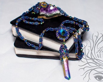 Metallic kristallen ketting regenboog paarse hanger Victoriaanse sieraden met Swarovski vergulde kraal droomheks magische charme voor inspiratie