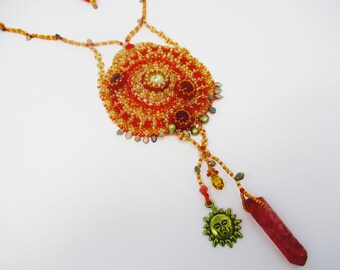 Zon ketting amulet hanger zonnestelsel cirkel van leven rode kwartskristal rode Carneool Gemstone unieke Bangle talisman heidense sieraden