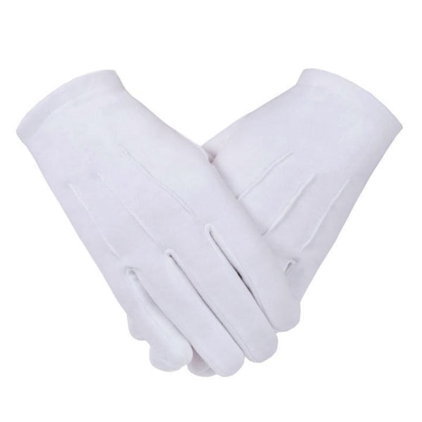 DRESS GLOVES - WHITE Cotton in 5 Sizes for Better Fit
