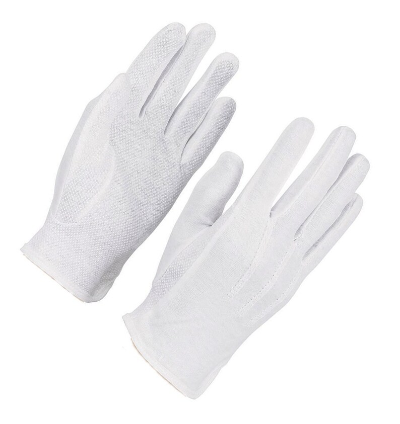 SURE GRIP GLOVES White Cotton in 4 Sizes for Better Fit Etsy