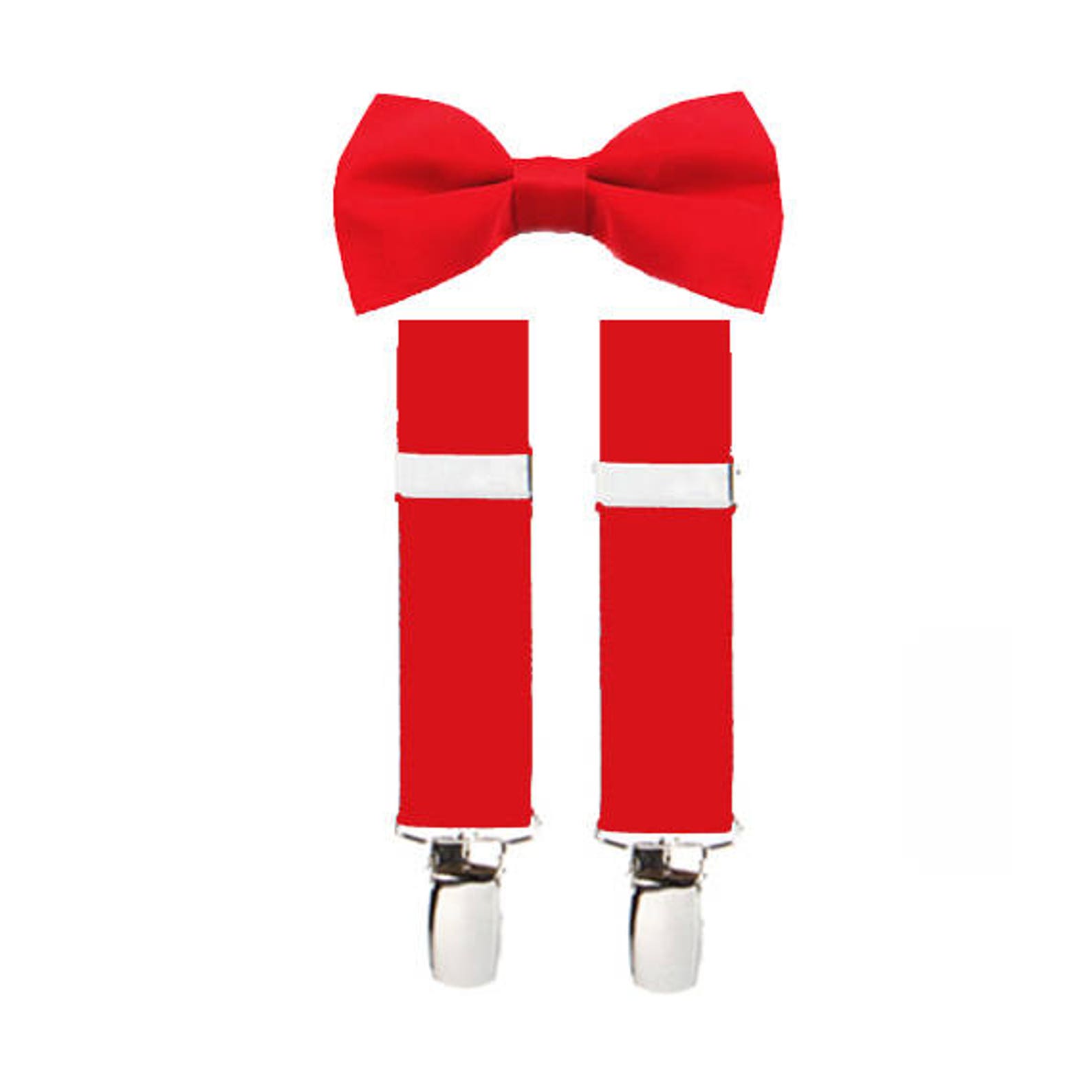 Kids SUSPENDERS and BOW TIE Set in Red 3 Sizes Fit Ages 1 to Etsy